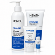STRALINE Complete Care Set – Rich Cleanser 200ml + Moisturizing Body Milk 200ml + Hand Cream 75ml + Lip Balm 5g