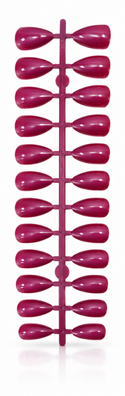 Plum Burgundy Glossy Almond Shape Press-On False Nails – Full Cover Artificial Nails Set - 72 Pcs (No Adhesive Included)