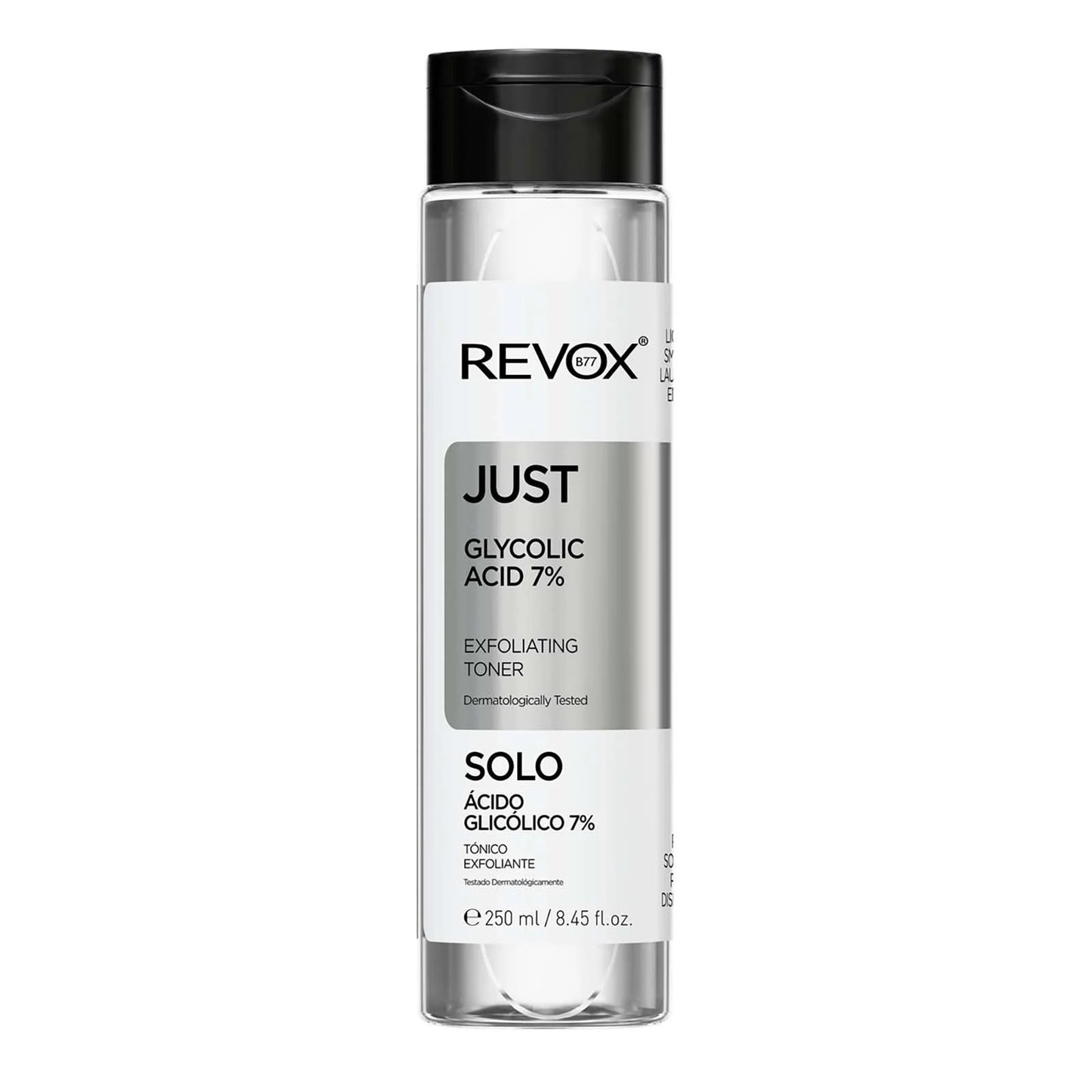 JUST GLYCOLIC ACID 7% EXFOLIATING TONER Dermatologically Tested 250ml