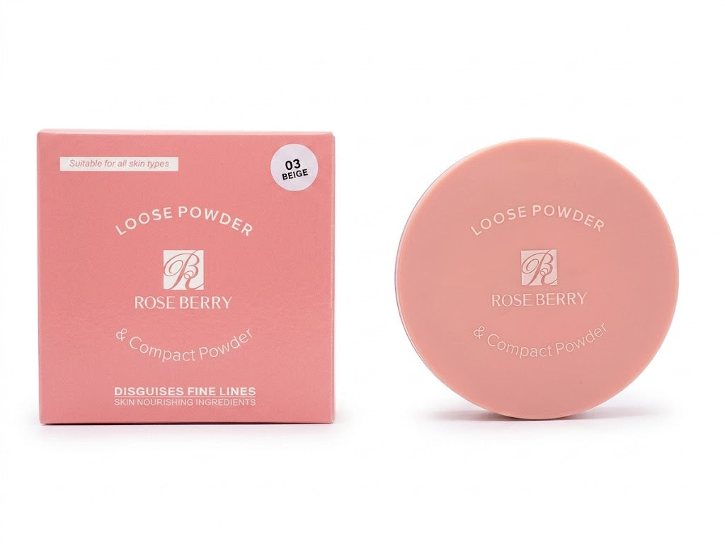 LOOSE POWDER & Compact Powder Suitable for all skin types - 03 BEIGE With a brush - 14g - 20g