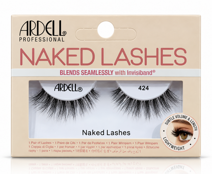 Ardell Professional Naked Lashes 424 Lightweight False Eyelashes with Invisiband – Black – 1 Pair