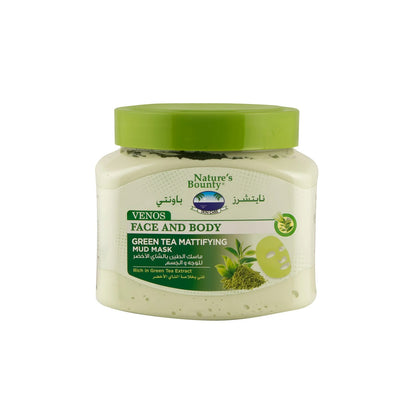 VENOS FACE AND BODY GREEN TEA MATTIFYING MUD MASK - 560ml