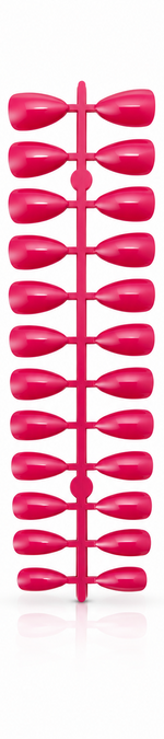 Deep Fuchsia Pink Glossy Almond Shape Press-On False Nails – Full Cover Artificial Nails Set (No Adhesive Included) - 72 Pcs