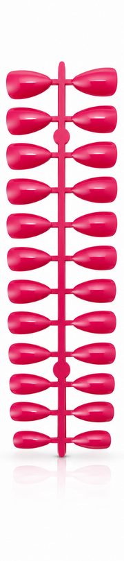 Deep Fuchsia Pink Glossy Almond Shape Press-On False Nails – Full Cover Artificial Nails Set (No Adhesive Included) - 72 Pcs