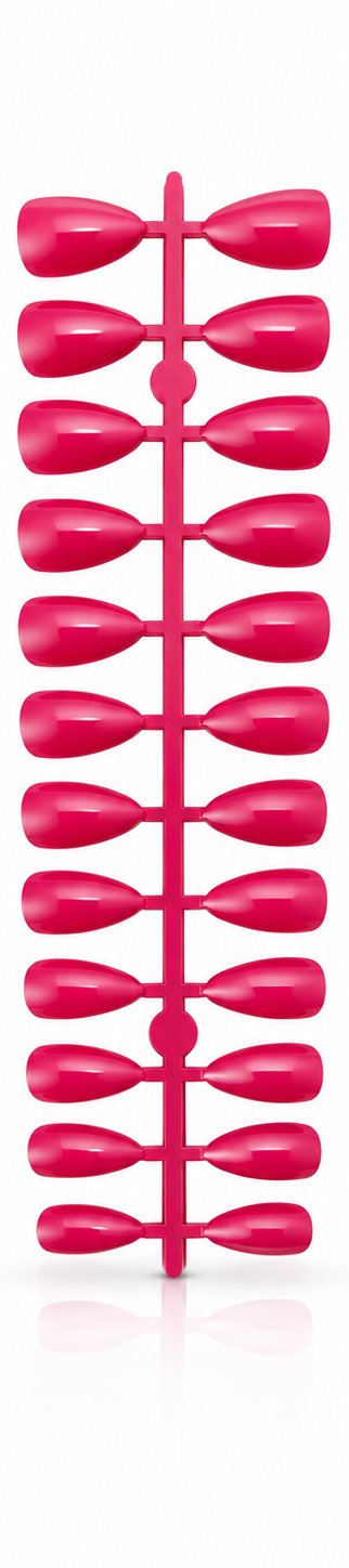 Deep Fuchsia Pink Glossy Almond Shape Press-On False Nails – Full Cover Artificial Nails Set (No Adhesive Included) - 72 Pcs