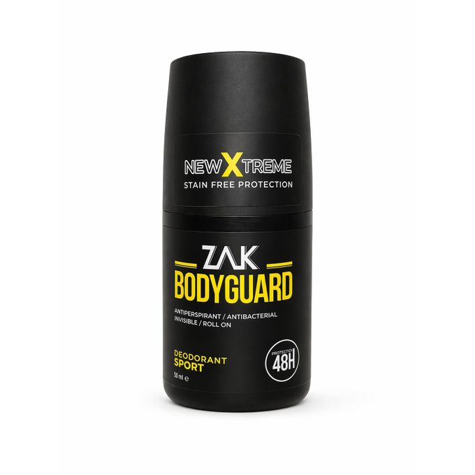 Zak BODYGUARD DEODORANT SPORT ANTIPERSPIRANT- ANTIBACTERIAL INVISIBLE - ROLL ON 50ml