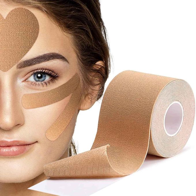 Wrinkle Tape Roll Face Lift Tape Breathable Cotton Elastic Anti-Wrinkle V-Line Lifting - 5m * 5cm