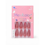 Merrycolor Premium Cat Eye Press-On Nails – 12 Pcs Shimmering Fake Nails Set with Adhesive Tabs - shade 15