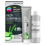 Godrej NEW expert - rich creme - with aloe vera - creme hair colour - natural black 1 - creme colour 50g - lotion developer 50ml