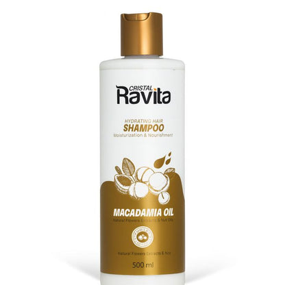 Cristal Ravita HYDRATING HAIR SHAMPOO Moisturization & Nourishment MACADAMIA OIL With Shea Butter & Aloe Vera 500 ml