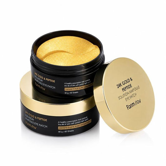 Farm Stay 24K GOLD & PEPTIDE SOLUTION AMPOULE EYE PATCH 90g 60 Sheets