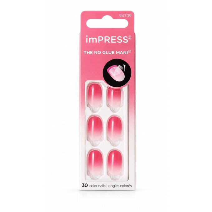 Kiss imPRESS The No Glue Mani Press-On Nails – Pink Ombre (30 Nails) IMC50C