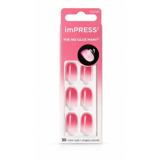 Kiss imPRESS The No Glue Mani Press-On Nails – Pink Ombre (30 Nails) IMC50C