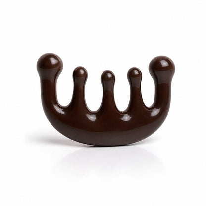 Ergonomic Handheld Scalp Massager Comb – Smooth Resin Head Massage Tool with Rounded Prongs for Relaxation & Hair Care