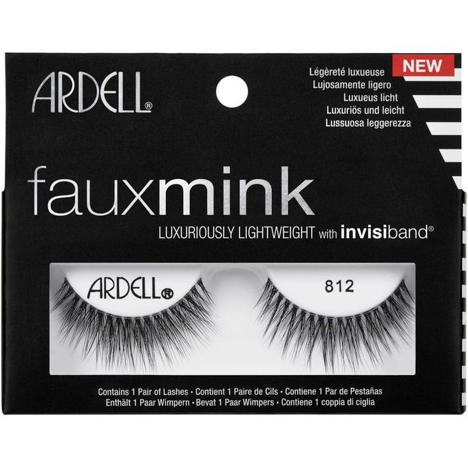 Ardell Faux Mink 812 False Eyelashes - Medium Volume Long Length with Invisiband