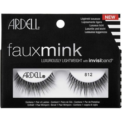 Ardell Faux Mink 812 False Eyelashes - Medium Volume Long Length with Invisiband