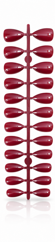 Dark Burgundy Glossy Almond Shape Press-On False Nails – Full Cover Artificial Nails Set (No Adhesive Included) - 72 Pcs
