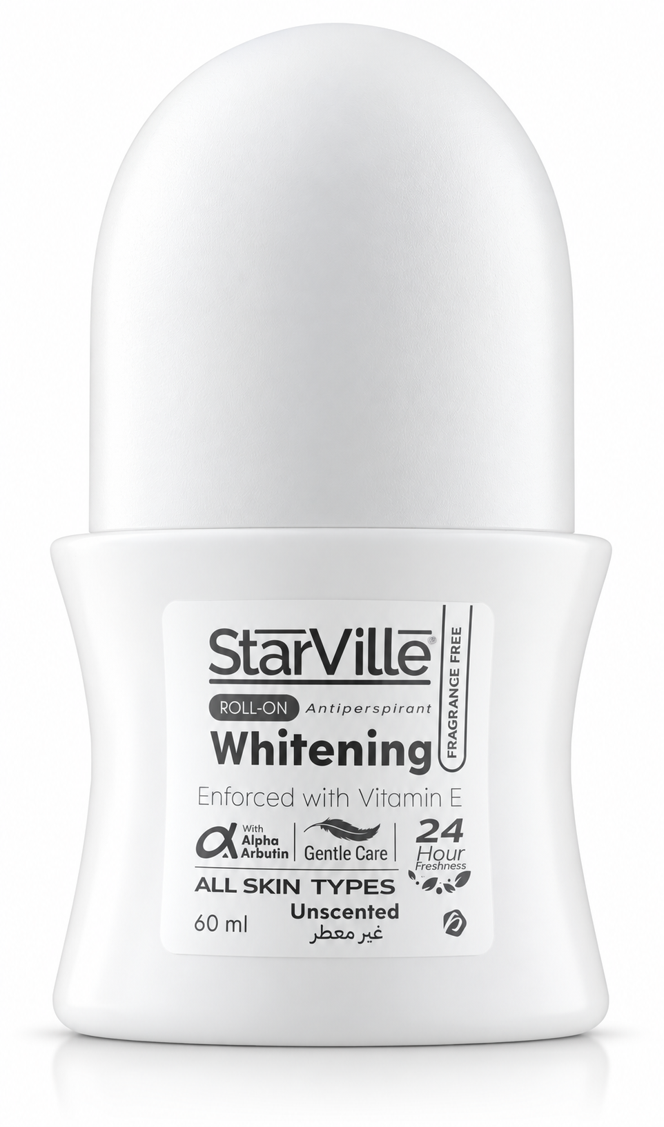 Whitening Antiperspirant Roll-On – Fragrance Free - Unscented - 60ml