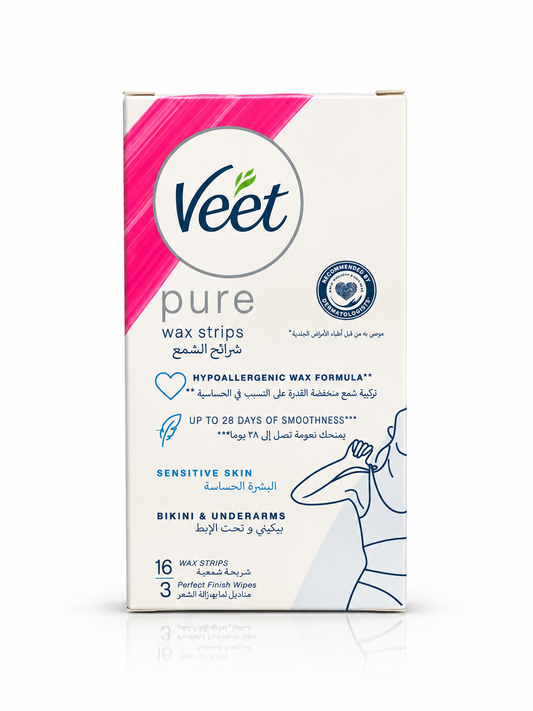 pure Wax strips HYPOALLERGENIC WAX FORMULA - 16 WAX STRIPS