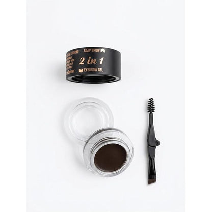 Rose Berry BROW DEFINER 2 IN 1 Fascinated - SOAP BROW 5g & EYEBROW GEl CREAM 5g - DARK BROWN