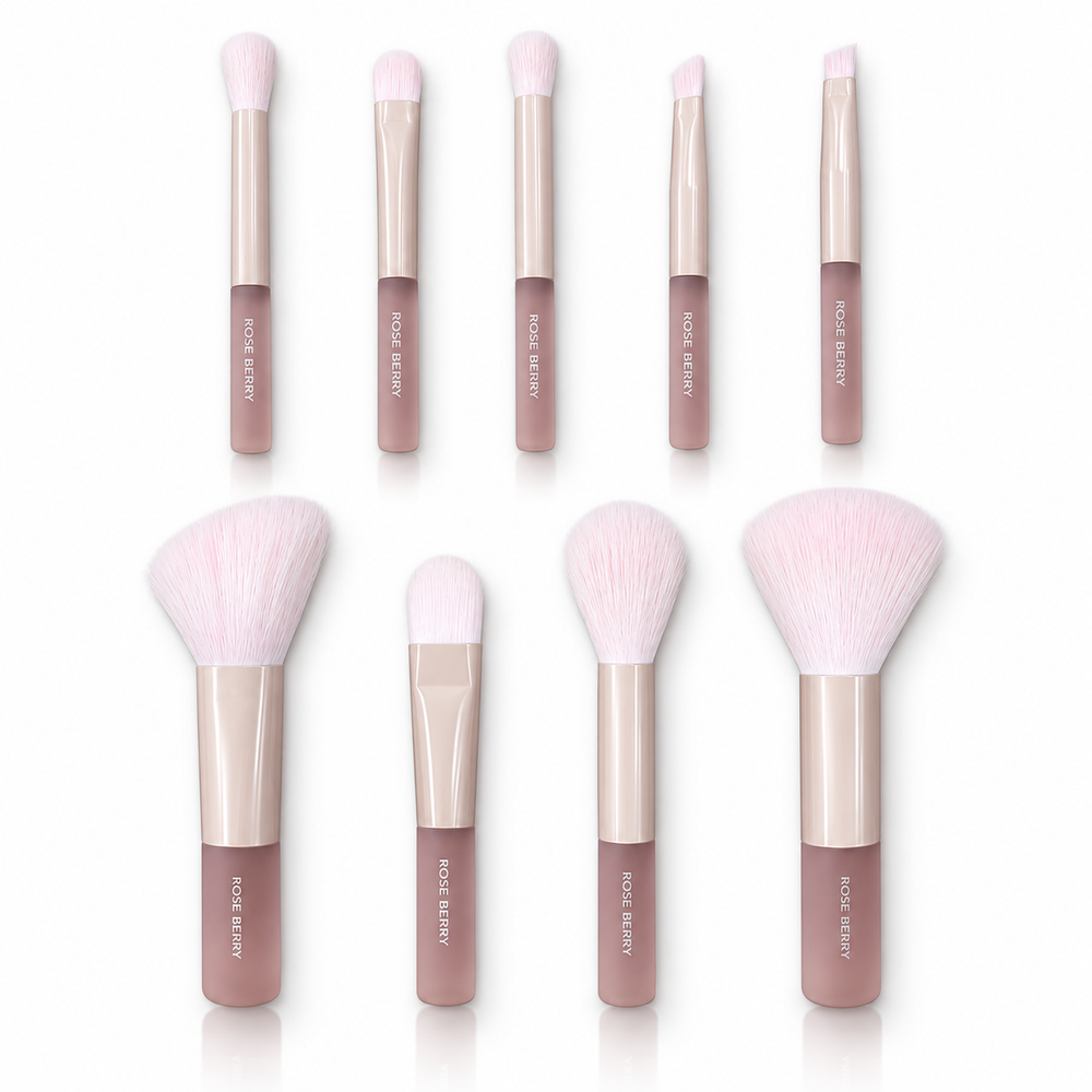 Makeup Brush Set Sweet - Glam Travel Kit - MK3-282B - 9PCS