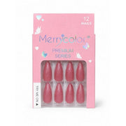 Merrycolor Premium Cat Eye Press-On Nails – 12 Pcs Shimmering Fake Nails Set with Adhesive Tabs - shade 16