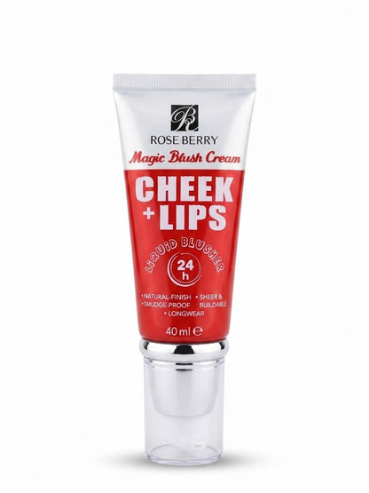 Magic Blush Cream CHEEK + LIPS Liquid Blusher WATERPROOF 40ml
