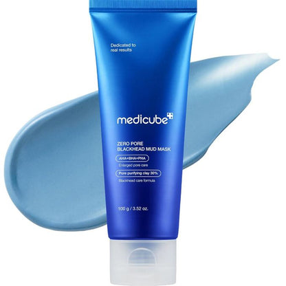 Medicube Zero Pore Blackhead Mud Facial Mask - Skin Cooling & Pore Tightening - 3 Minute Quick Dry Formula With AHA, BHA, PHA, And Pore-Purifying Clay - Korean Mud Mask 100g