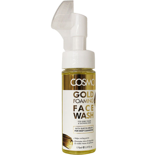 FOAMING FACE WASH - GOLD WITH BUILT IN BRUSH FOR VISIBLY FIRMER & GLOWING SKIN - 175 ml