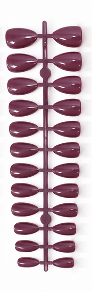 Dusty Plum Mauve Glossy Almond Shape Press-On False Nails – Full Cover Artificial Nails Set (No Adhesive Included) - 72 Pcs