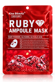 Skin Clinic Ruby Ampoule Sheet Mask with Glycerin & Glycolic Acid – 30 ml