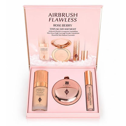 AIRBRUSH FLAWLESS Kit - Liquid Foundation 40ml, Powder Foundation and Radiant Concealer Shade A