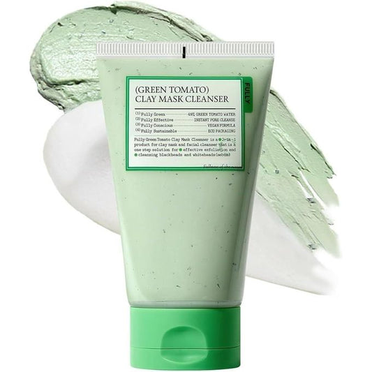 Fully Green Tomato Clay Mask Cleanser – 2-in-1 Vegan Pore Care Face Mask & Cleanser - 120ml