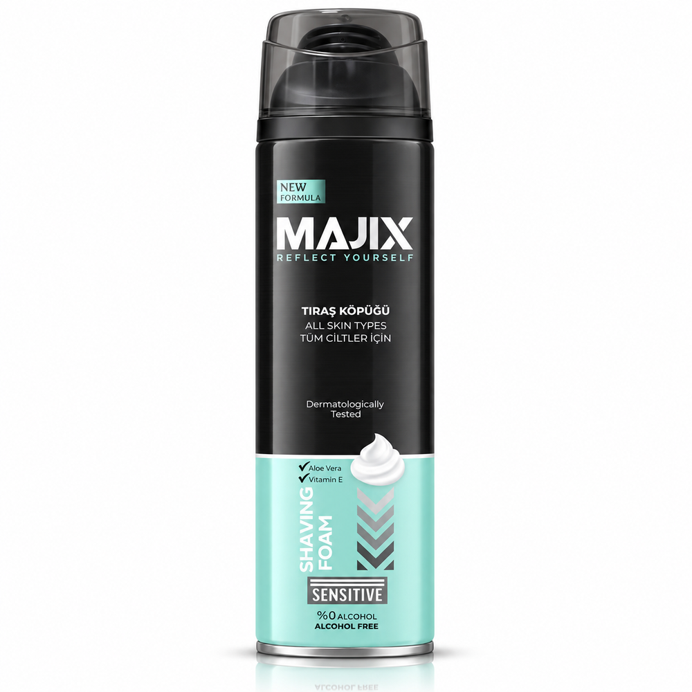 Sensitive Shaving Foam – Alcohol Free with Aloe Vera & Vitamin E - All Skin Types - 200ml