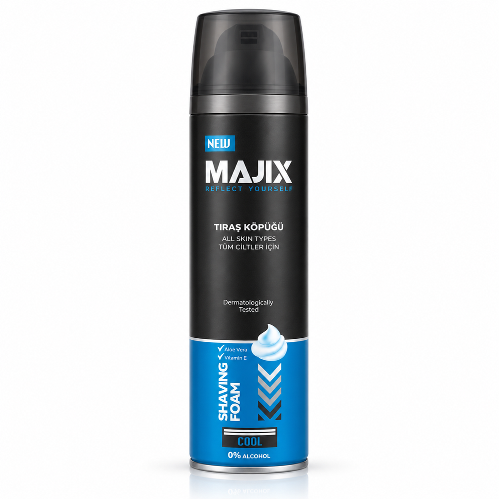Cool Shaving Foam – Alcohol Free with Aloe Vera & Vitamin E - All Skin Types - 200ml