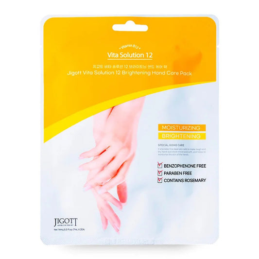 Vita Solution 12 Brightening Hand Care Pack - Moisturizing Hand Mask Gloves - 14ml
