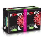 Kotex Ultra Thin Pads BETTER FIT ZERO LEAKS Pad, Super Size Sanitary Pads with Wings, 16 Pads