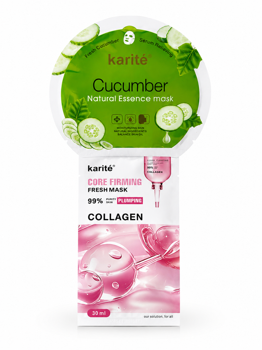CORE FIRMING COLLAGEN & Cucumber FRESH AND Natural Essence MASKS Bundle 30 ml per pcs