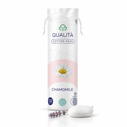 Chamomile Cotton Pads - Double Side 100% Pure Cotton Makeup Remover Pads - 70 Pcs