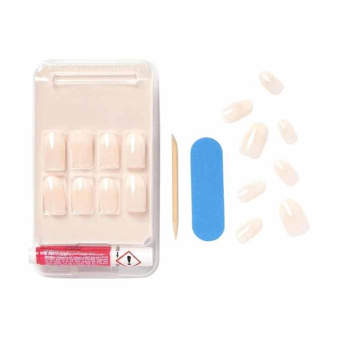 Kiss Salon Acrylic Nude Nails – Medium (28 Nails) with Glue KAN02C - beige