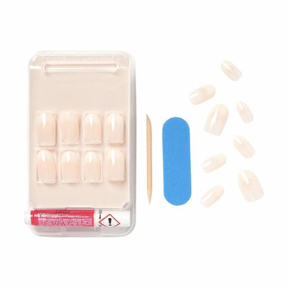 Kiss Salon Acrylic Nude Nails – Medium (28 Nails) with Glue KAN02C - beige