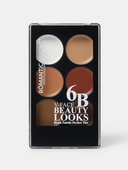 6B V-FACE BEAUTY LOOKS Blush Palette Perfect Tint 6 colors creamy - shade A 16.8g