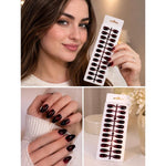 Merry color Glossy paint 24 NAILS - shade 3 - Maroon & Black Ombre
