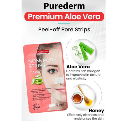 Nose Pore Strips with Aloe Vera Extract – 3 Strips Pack