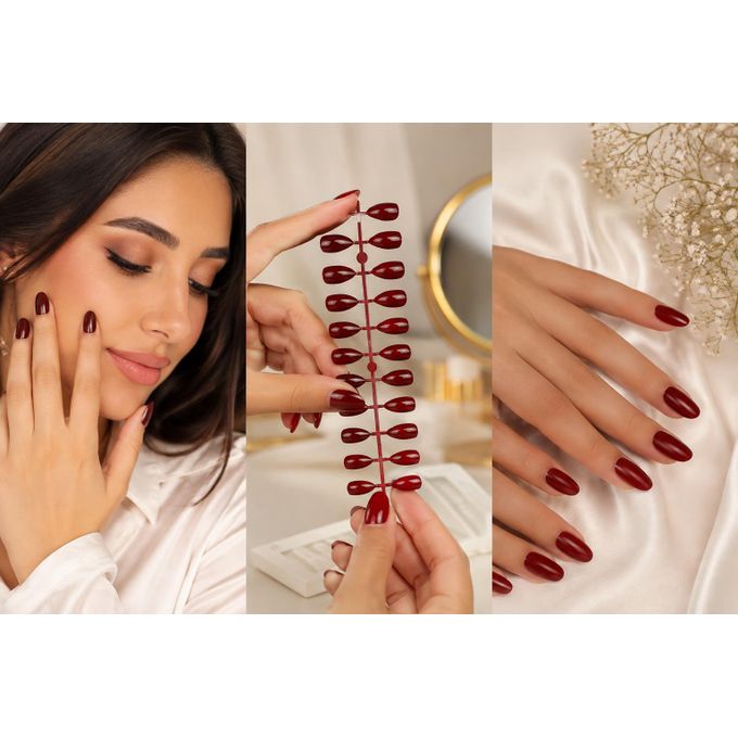 Merrycolor Glossy paint 24 NAILS - shade 1 - Maroon