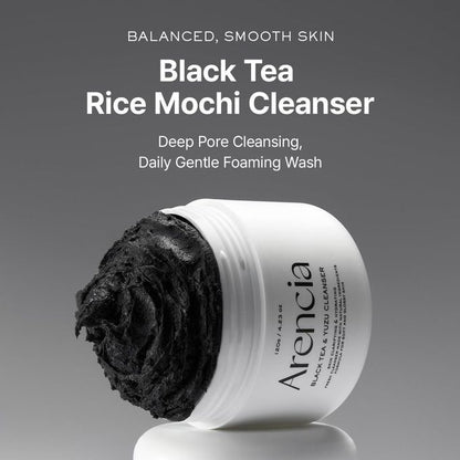 Arencia Black Tea Rice Mochi Cleanser Deep Pore Cleansing Gentle Foaming Wash - 120g