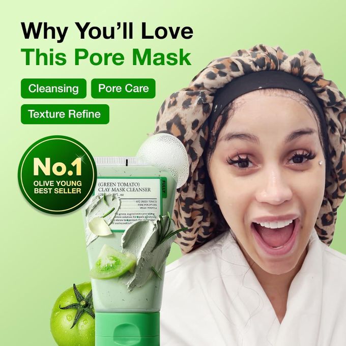 Fully Green Tomato Clay Mask Cleanser – 2-in-1 Vegan Pore Care Face Mask & Cleanser - 120ml