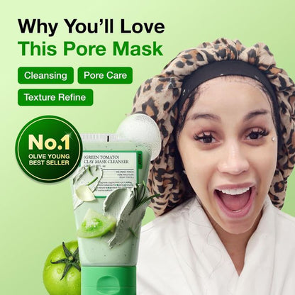 Fully Green Tomato Clay Mask Cleanser – 2-in-1 Vegan Pore Care Face Mask & Cleanser - 120ml