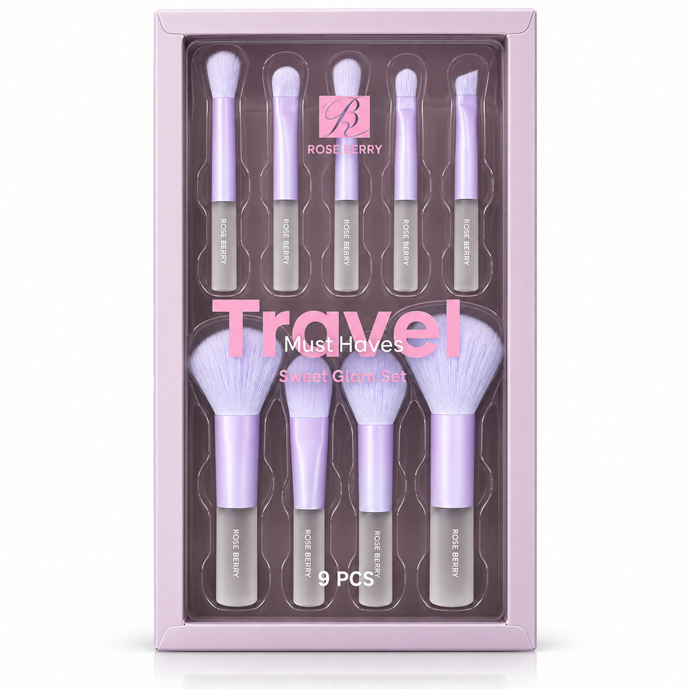 Makeup Brush Set Sweet - Glam Travel Kit - MK3-282 A - 9PCS