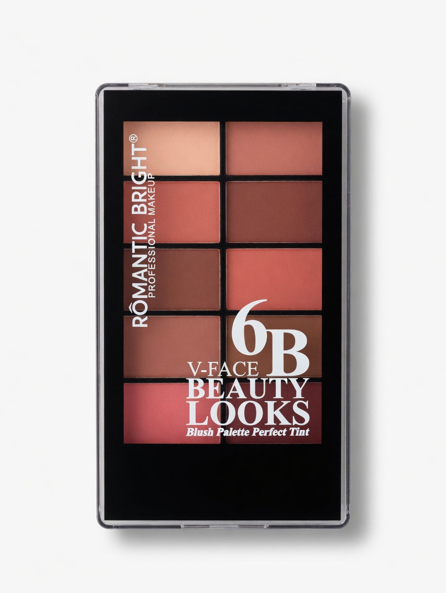 6B V-FACE BEAUTY LOOKS Blush Palette Perfect Tint 12 colors powder - shade B 20g